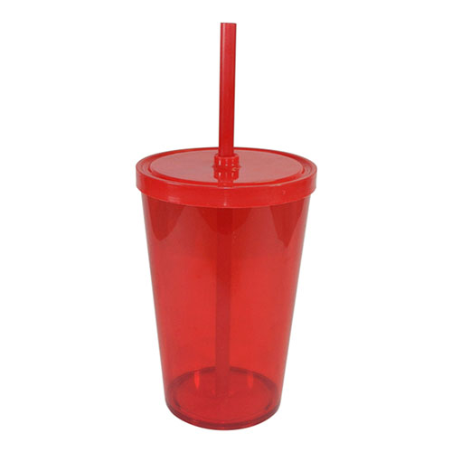 Copo 550 ml com tampa e canudo